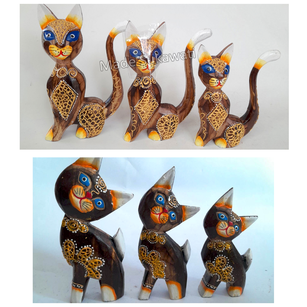 Patung Kayu Kucing Bali